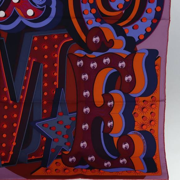 HERMES Carre 90 Scarf ""ELECTRIQUE"" Silk Red Auth am6235 - Picture 10 of 14